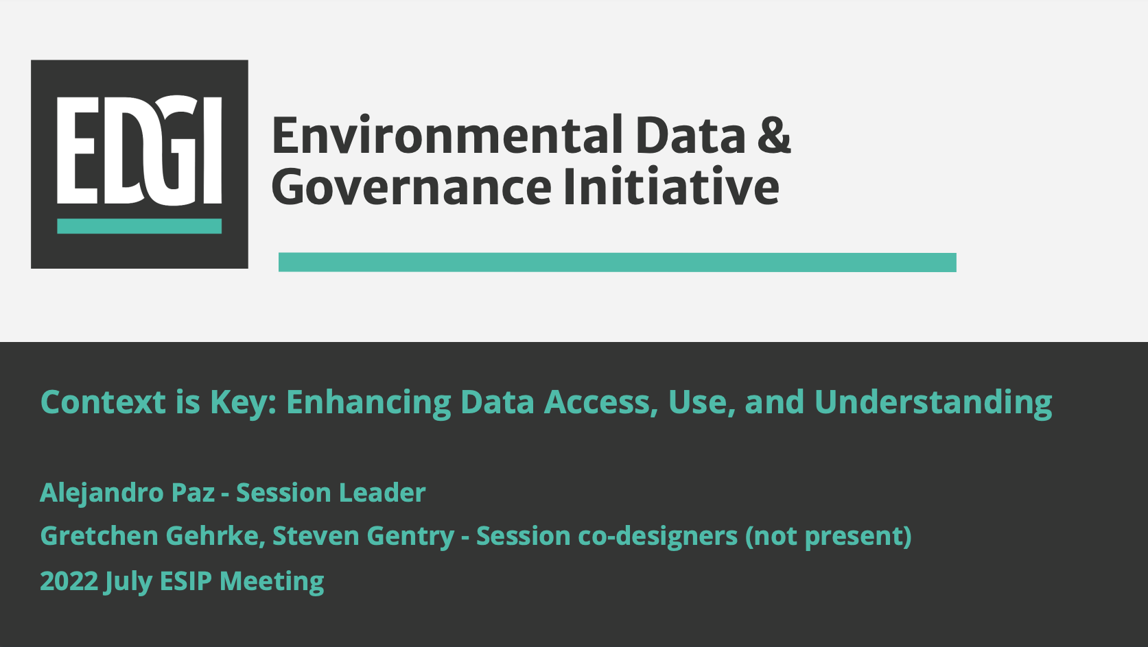 EDGI Presents on Enhancing Data Access, Use, and Understanding at ESIP Meeting