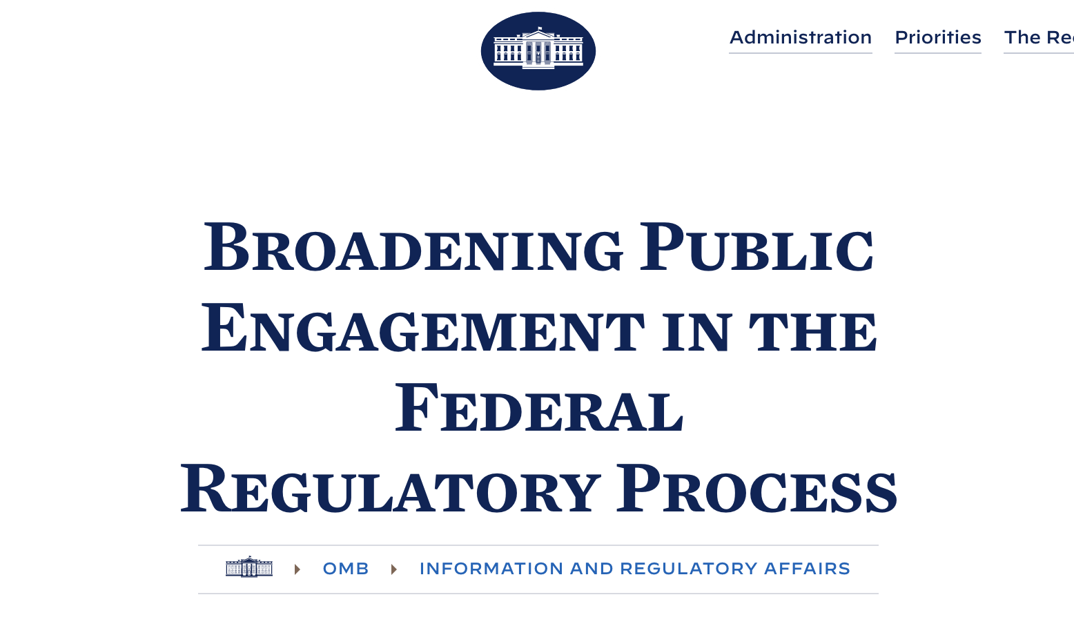 EDGI’s Public Comment on Broadening Public Engagement in the Federal Regulatory Process