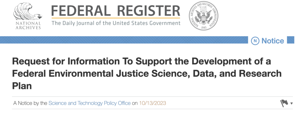 EDGI’s Public Comment to the OSTP on the Development of a Federal Environmental Justice Science, Data, and Research Plan