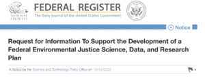 A screenshot of a header of the docket on the Federal Register national archives page.