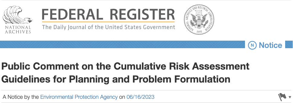 EDGI’s Public Comment on EPA’s draft Guidelines for Cumulative Risk Assessment Planning and Problem Formulation