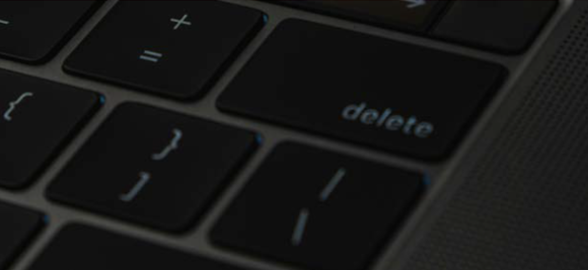 An image of a keyboard with the delete key shown clearly