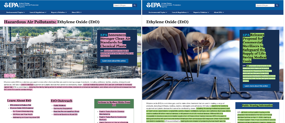 EPA Removes Information About Harms of Ethylene Oxide the Day It Announces Proposal To Weaken Regulations