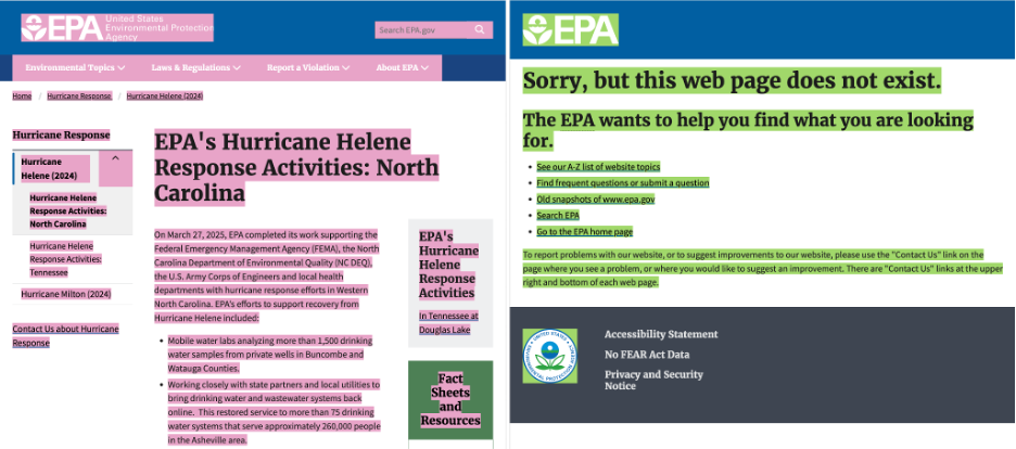 Information About Historic Hurricanes Removed From EPA’s Website 